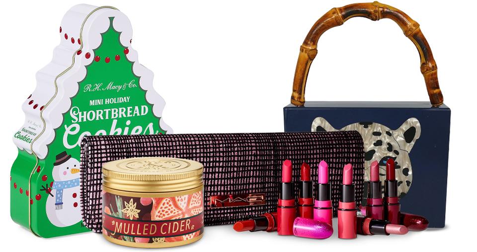 An assortment of holiday gifts for under $10, $25, $50 and $100 available at Macys
